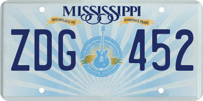 MS license plate ZDG452