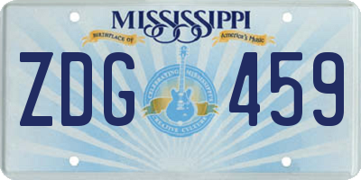 MS license plate ZDG459