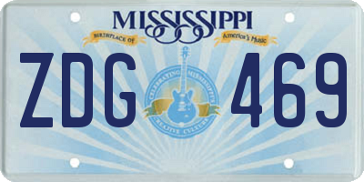 MS license plate ZDG469