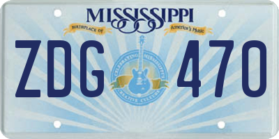 MS license plate ZDG470