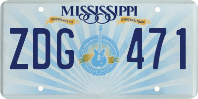 MS license plate ZDG471