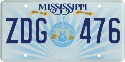 MS license plate ZDG476