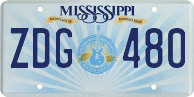 MS license plate ZDG480