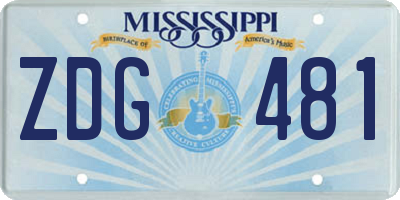 MS license plate ZDG481