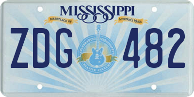 MS license plate ZDG482