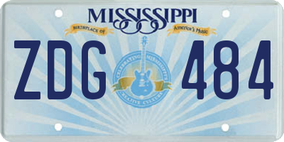 MS license plate ZDG484