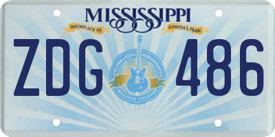 MS license plate ZDG486
