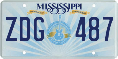 MS license plate ZDG487