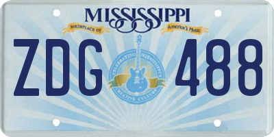 MS license plate ZDG488