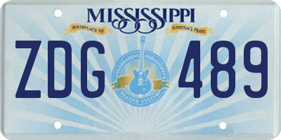 MS license plate ZDG489
