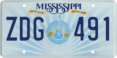 MS license plate ZDG491