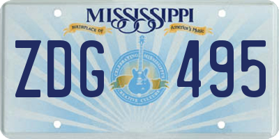 MS license plate ZDG495