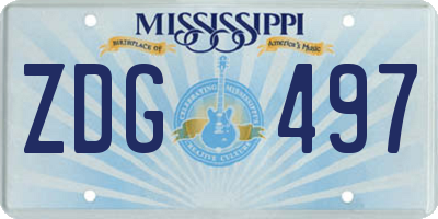 MS license plate ZDG497