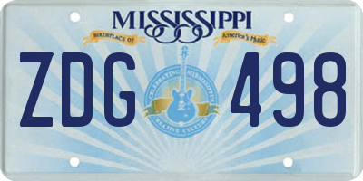 MS license plate ZDG498