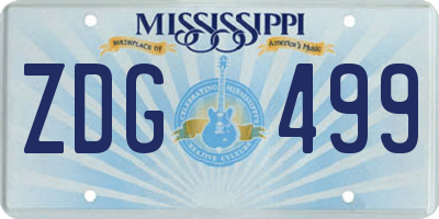 MS license plate ZDG499
