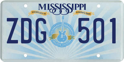 MS license plate ZDG501