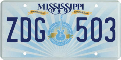 MS license plate ZDG503