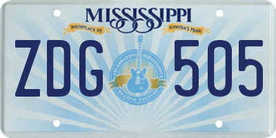MS license plate ZDG505