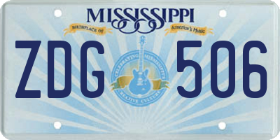 MS license plate ZDG506