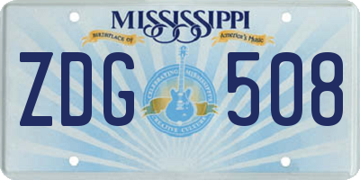 MS license plate ZDG508