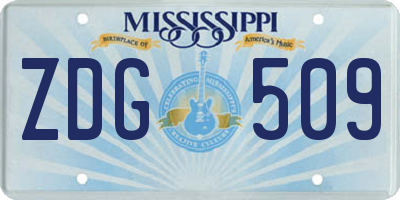 MS license plate ZDG509