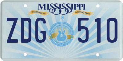 MS license plate ZDG510