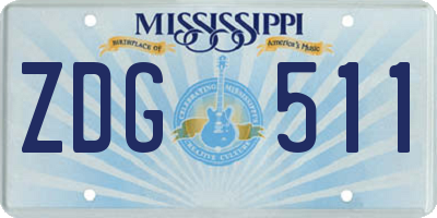 MS license plate ZDG511