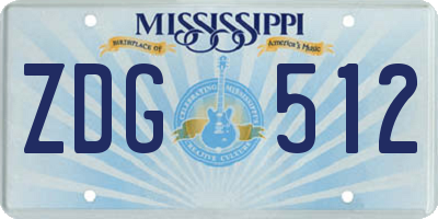MS license plate ZDG512