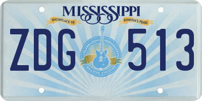 MS license plate ZDG513