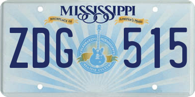 MS license plate ZDG515