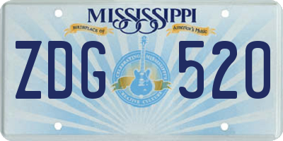 MS license plate ZDG520