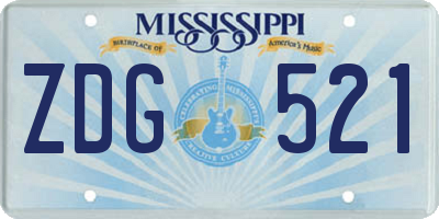 MS license plate ZDG521