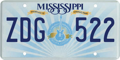 MS license plate ZDG522