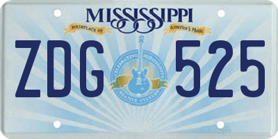 MS license plate ZDG525