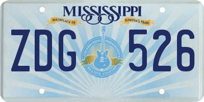 MS license plate ZDG526