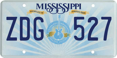 MS license plate ZDG527