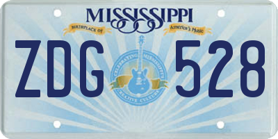 MS license plate ZDG528