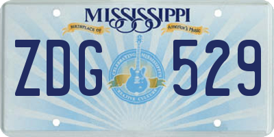 MS license plate ZDG529
