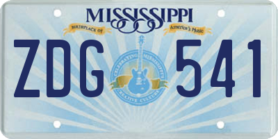 MS license plate ZDG541