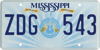 MS license plate ZDG543
