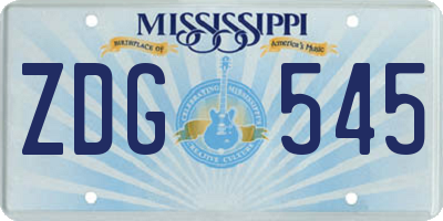 MS license plate ZDG545