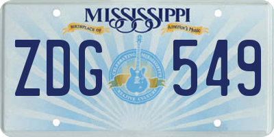 MS license plate ZDG549