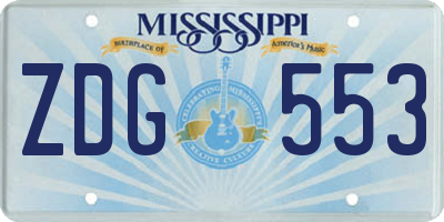 MS license plate ZDG553