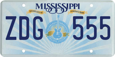 MS license plate ZDG555