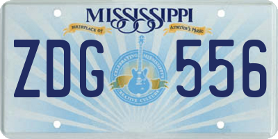 MS license plate ZDG556