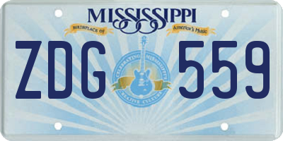 MS license plate ZDG559