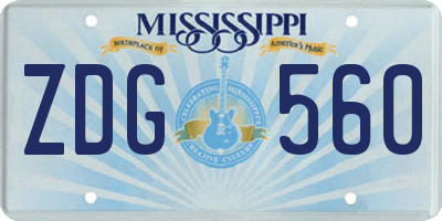 MS license plate ZDG560