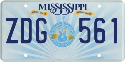 MS license plate ZDG561