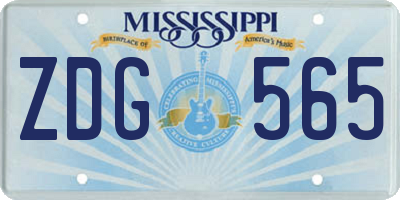 MS license plate ZDG565