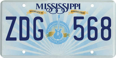 MS license plate ZDG568